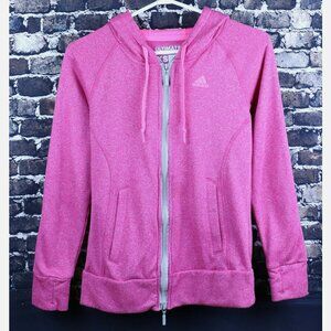 Adidas Ultimate Sweater Size XS Hot Pink Double Zipper Climawarm Running Hoodie